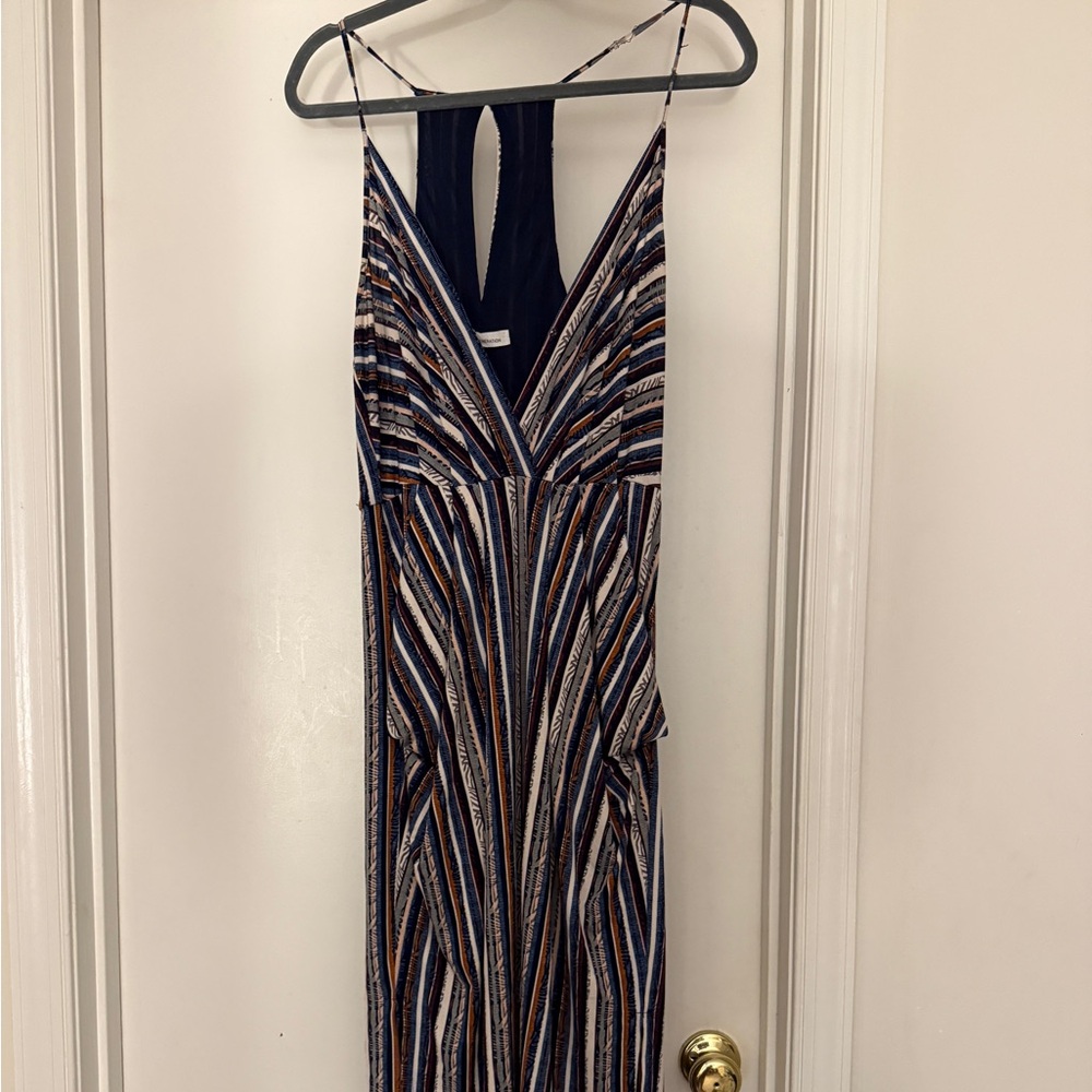 BCBGeneration Striped Maxi Dress - Blue, White, Brown